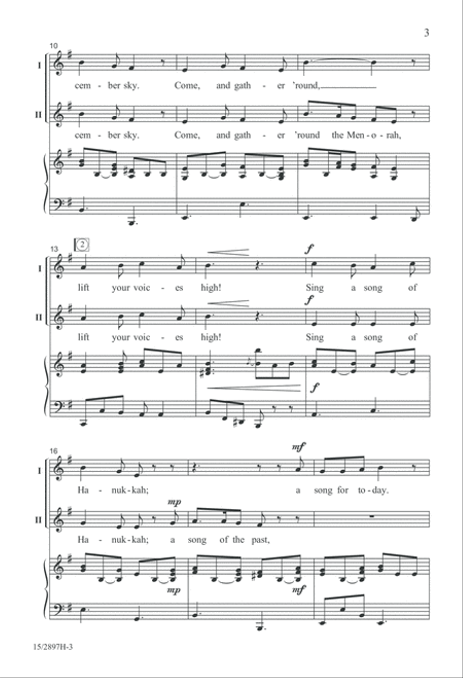 Sing a Song of Hanukkah 2-Part scores gallery preview page 3