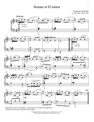 Sonata In D Minor, L. 423