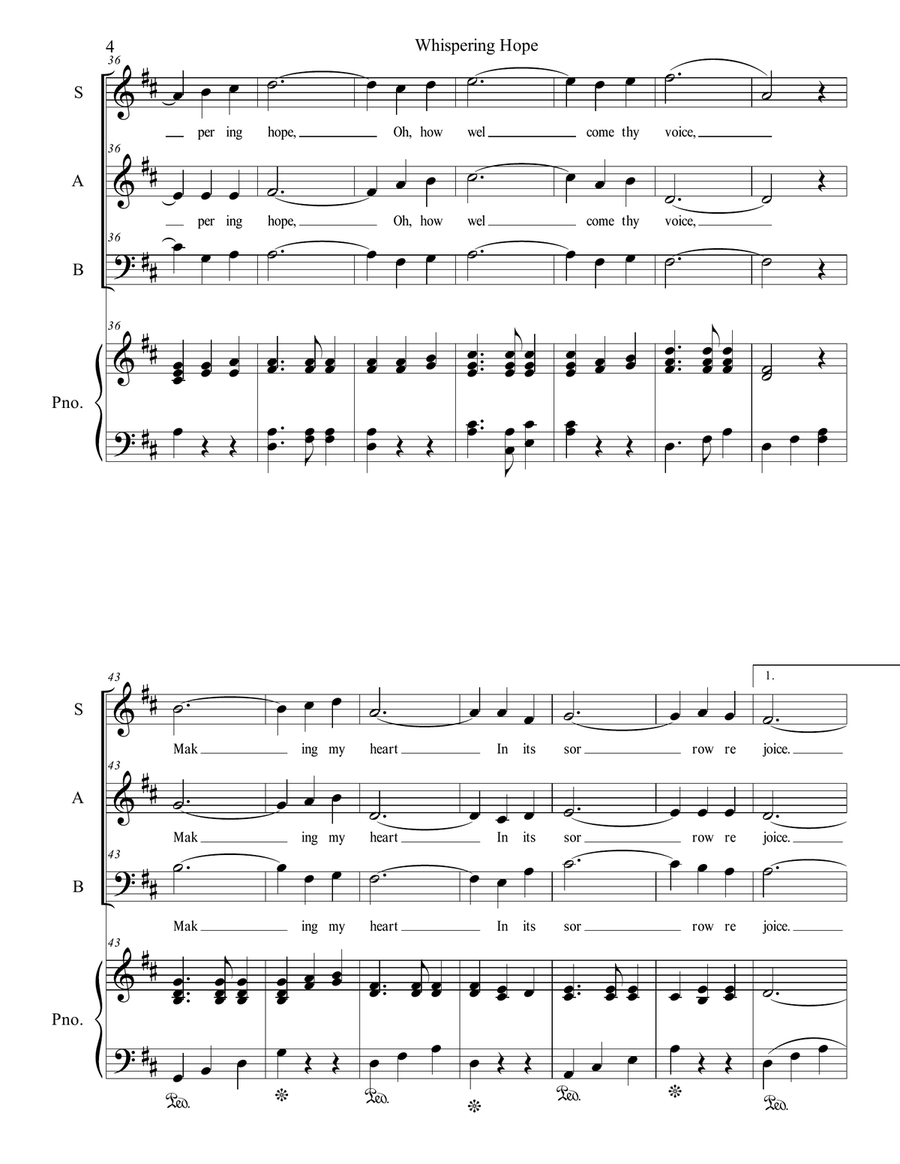 Whispering Hope 3-Part scores gallery preview page 4