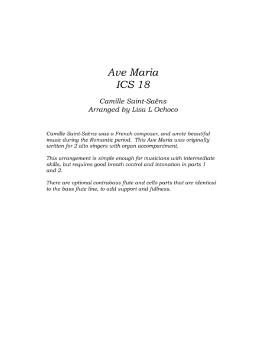 Ave Maria ICS 18 for Flute Choir Flute Choir scores gallery preview page 4