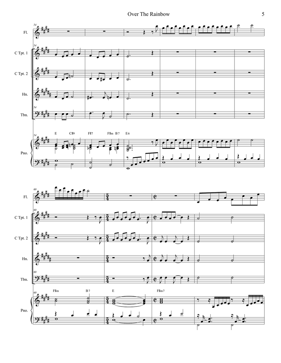 Over The Rainbow (from The Wizard Of Oz) Brass Ensemble scores gallery preview page 5