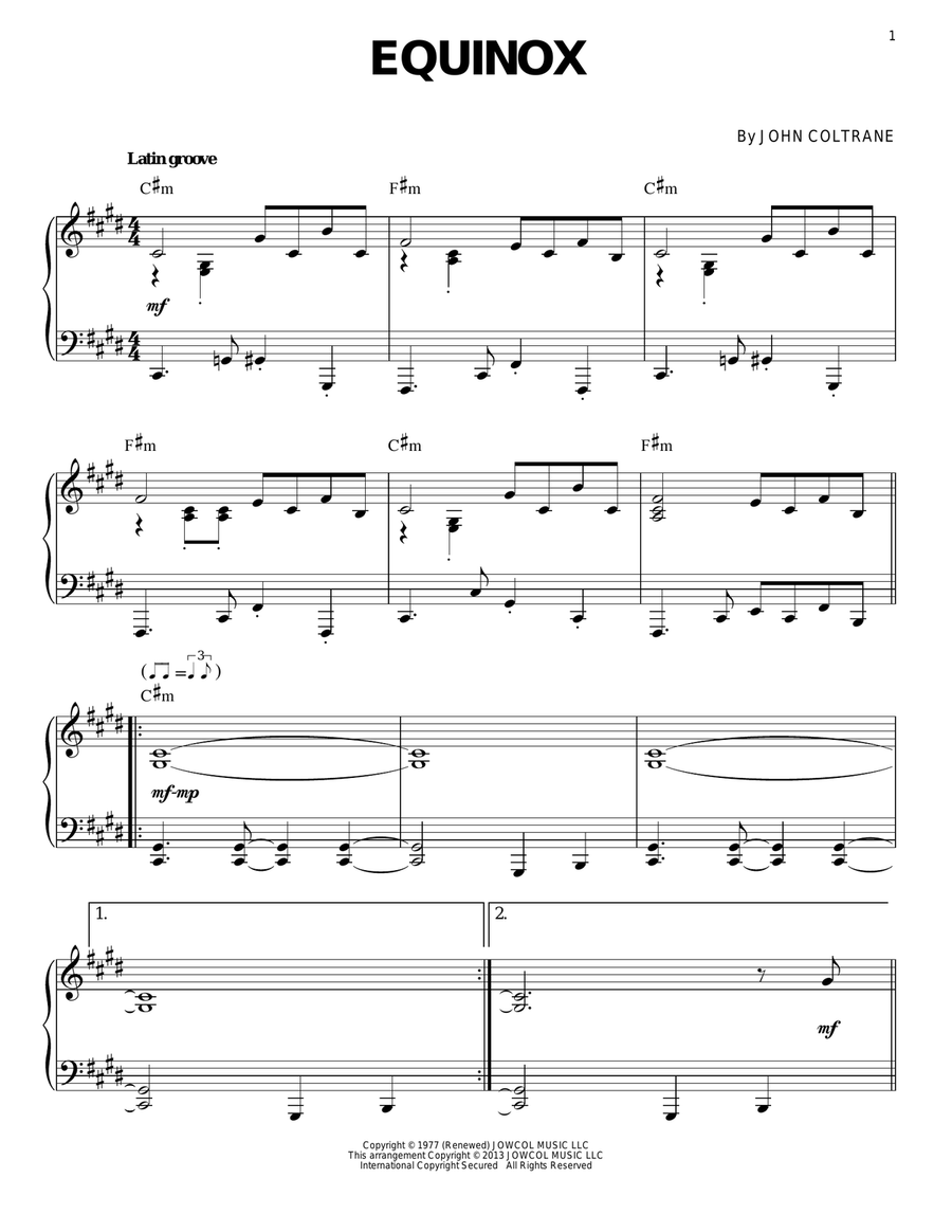 Equinox (arr. Brent Edstrom) Piano Solo scores gallery preview page 1