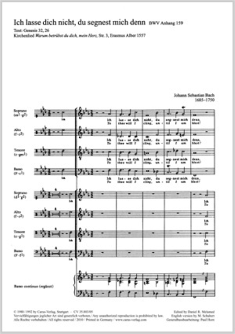 Lord, do not depart until I am blessed (Ich lasse dich nicht, du segnest mich denn) 4-Part scores gallery preview page 1
