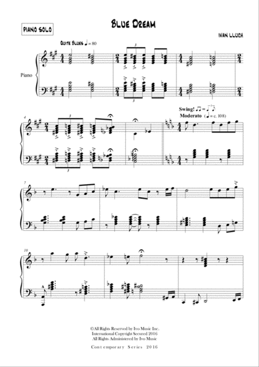 Blue Dream Blue Dream Piano Solo scores gallery preview page 2
