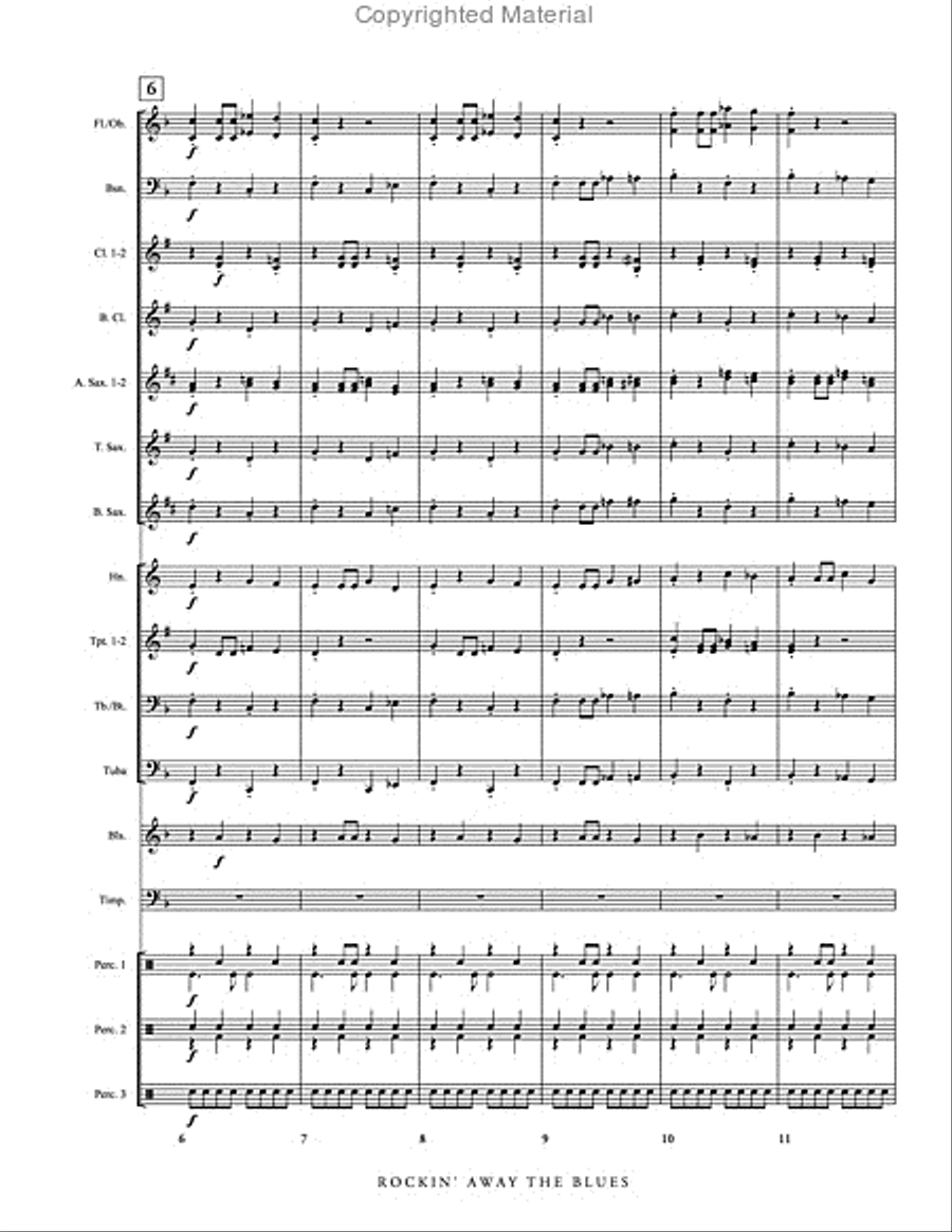 Rockin' Away the Blues Concert Band scores gallery preview page 3