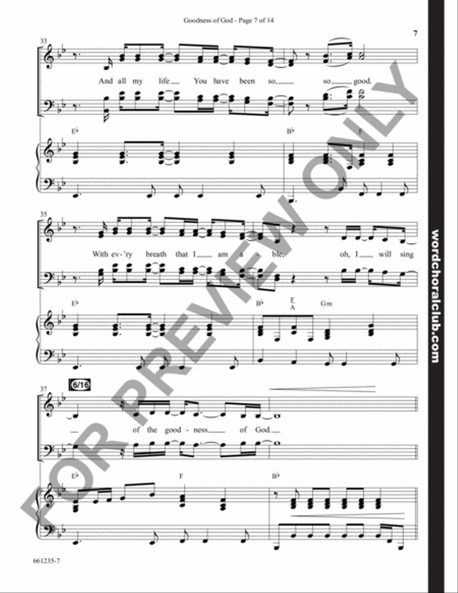 Goodness of God - Anthem 4-Part scores gallery preview page 7
