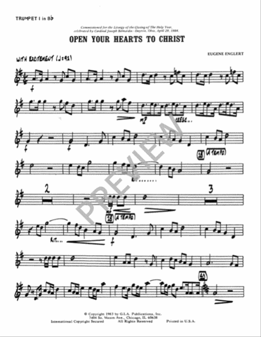 Open Your Hearts to Christ - Instrument edition Trombone scores gallery preview page 2