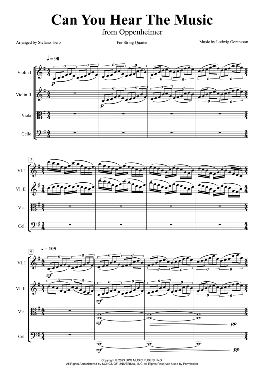 Can You Hear The Music String Quartet scores gallery preview page 1