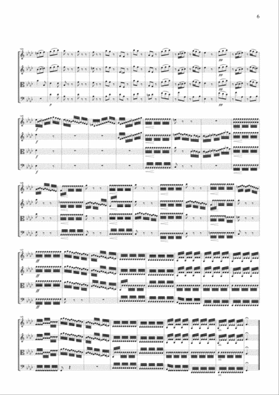 Vivaldi Winter from the Four Seasons, all mvts., for string quartet, CV104 String Quartet scores gallery preview page 6