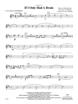 Variations on If I Only Had a Brain (from The Wizard of Oz): E-flat Alto Saxophone