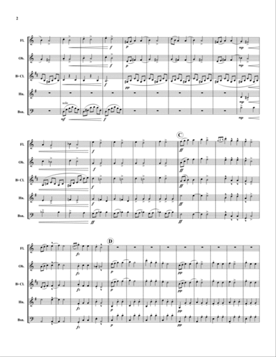 Slavonic Dance No. 1 Slavonic Dance No. 1 Woodwind Quintet scores gallery preview page 2