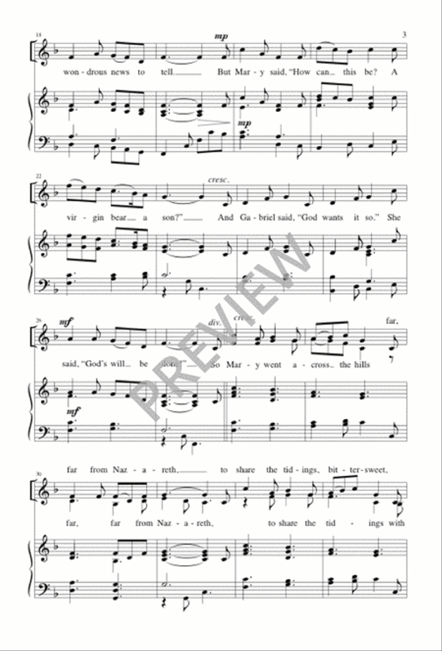 Young Mary Lived in Nazareth 4-Part scores gallery preview page 2