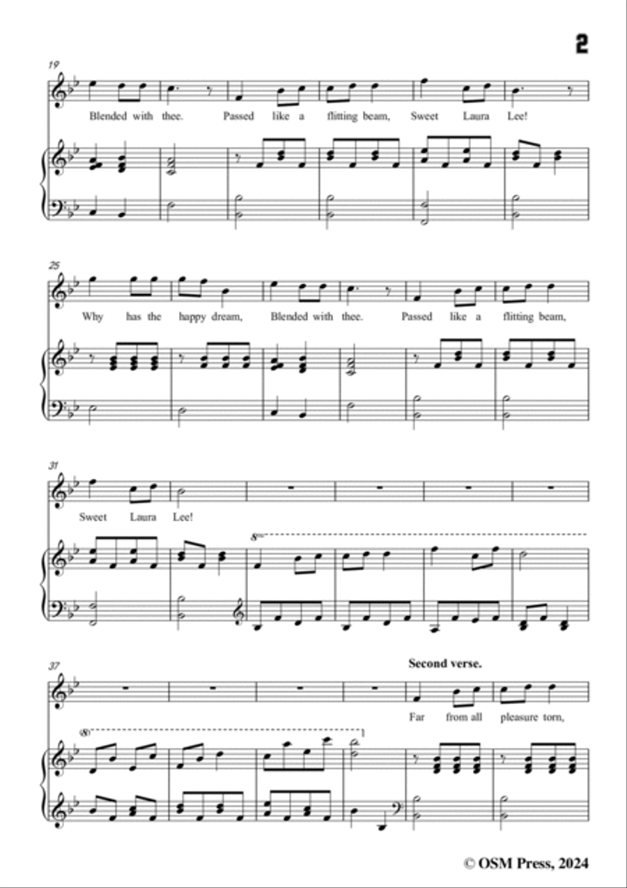 S. Foster-Laura Lee,in B flat Major Voice scores gallery preview page 3