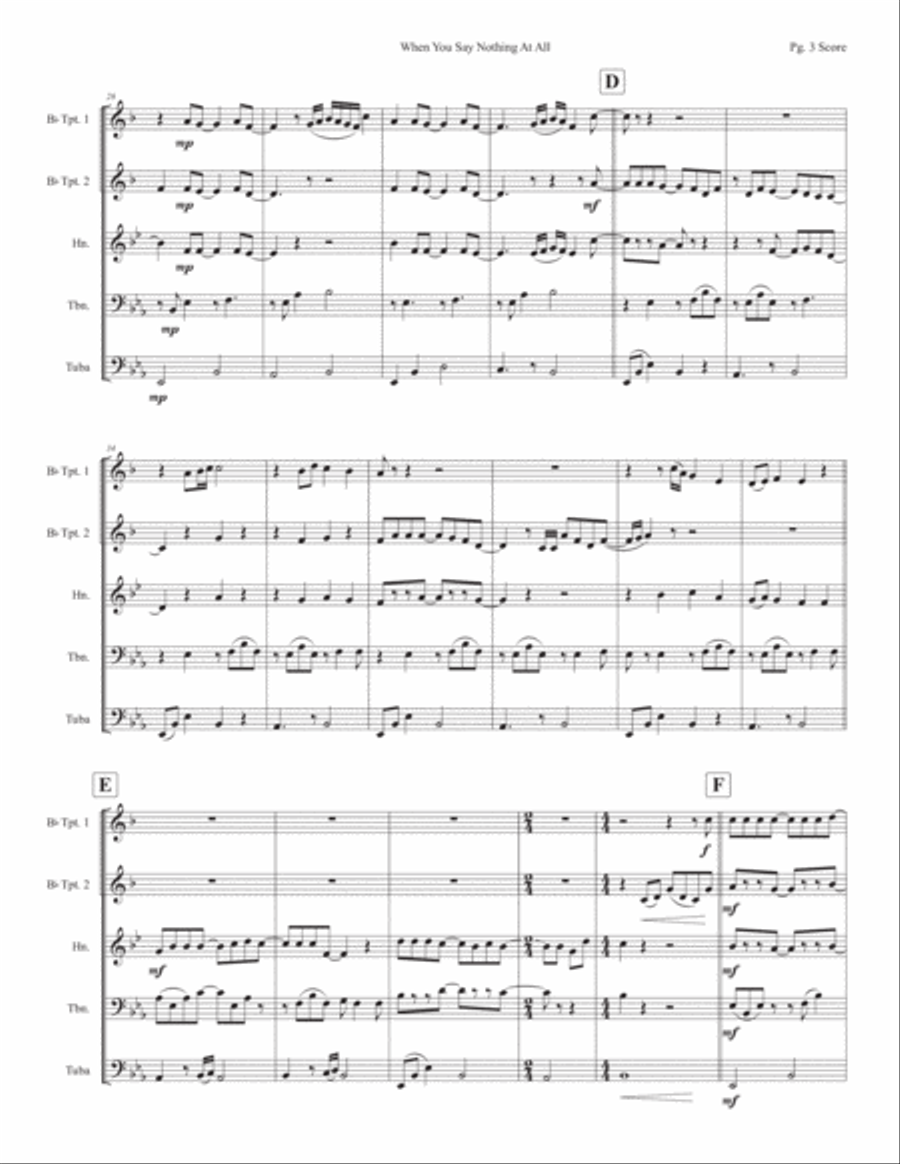 When You Say Nothing At All Horn scores gallery preview page 3