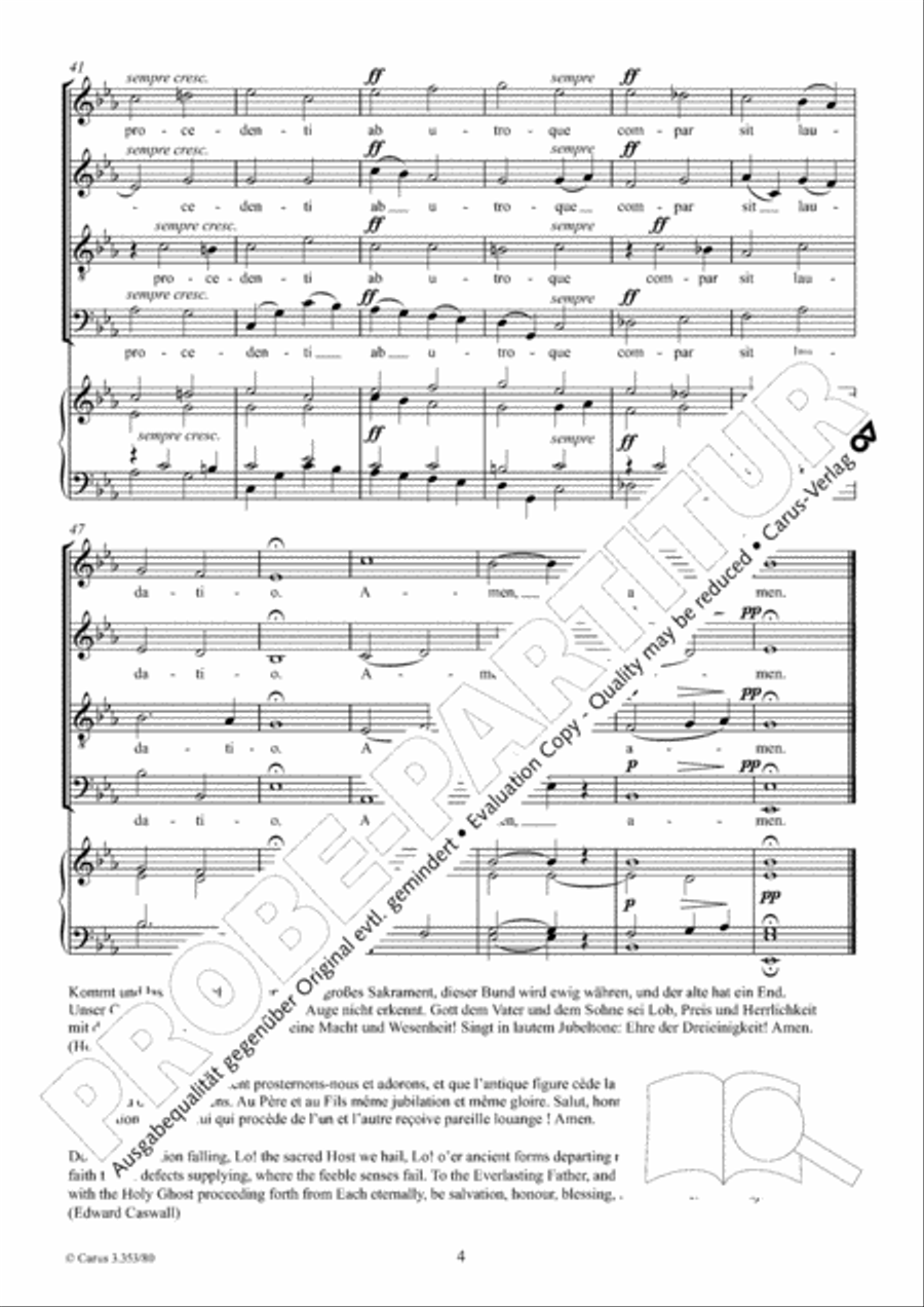 Tantum ergo 4-Part scores gallery preview page 5