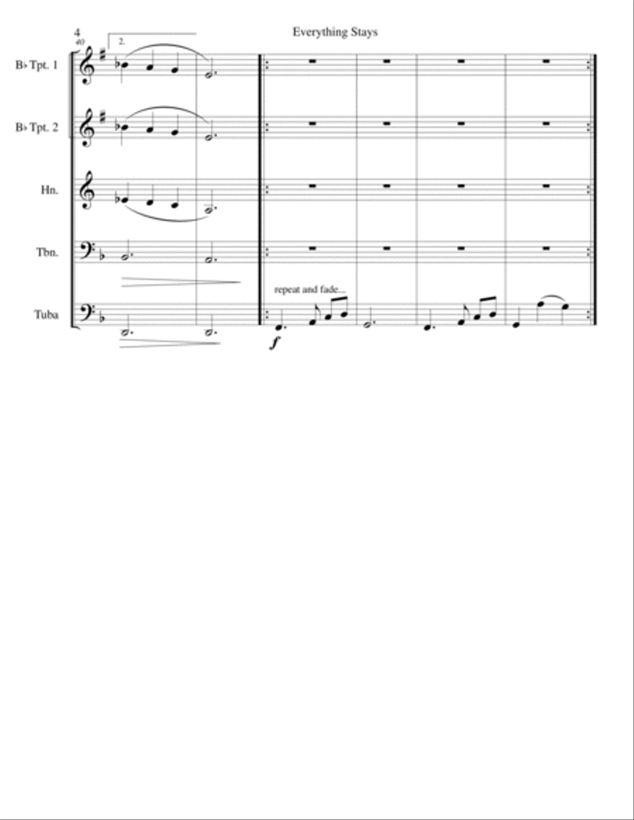 Everything Stays Brass Ensemble scores gallery preview page 5