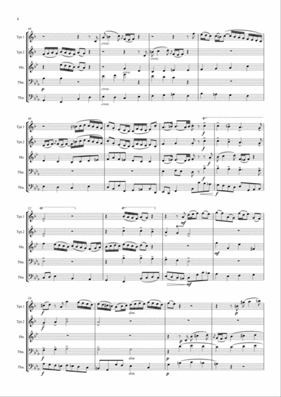 Bach: Wachet Auf (Sleepers Wake) from Cantata 140 - brass quintet Brass Quintet scores gallery preview page 4