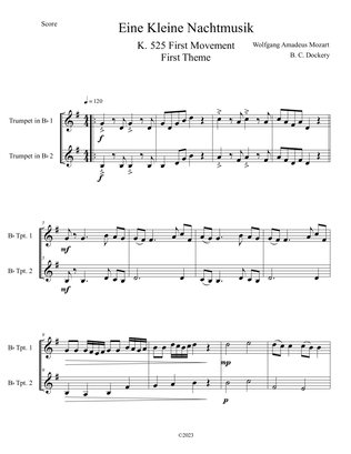 Eine Kleine Nachtmusik (A Little Night Music) K. 525 Mvmt. I for Trumpet Duet