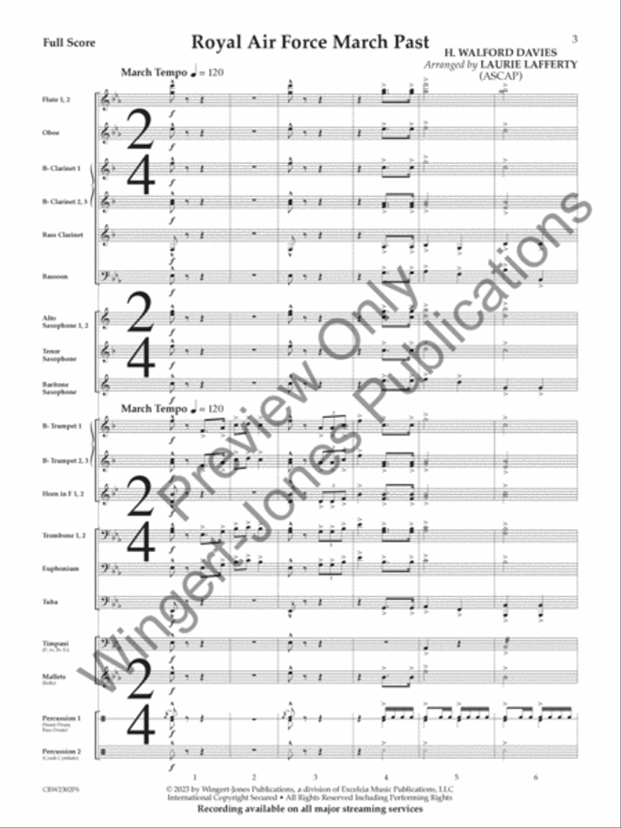 Royal Air Force March Past (Score) Concert Band scores gallery preview page 4