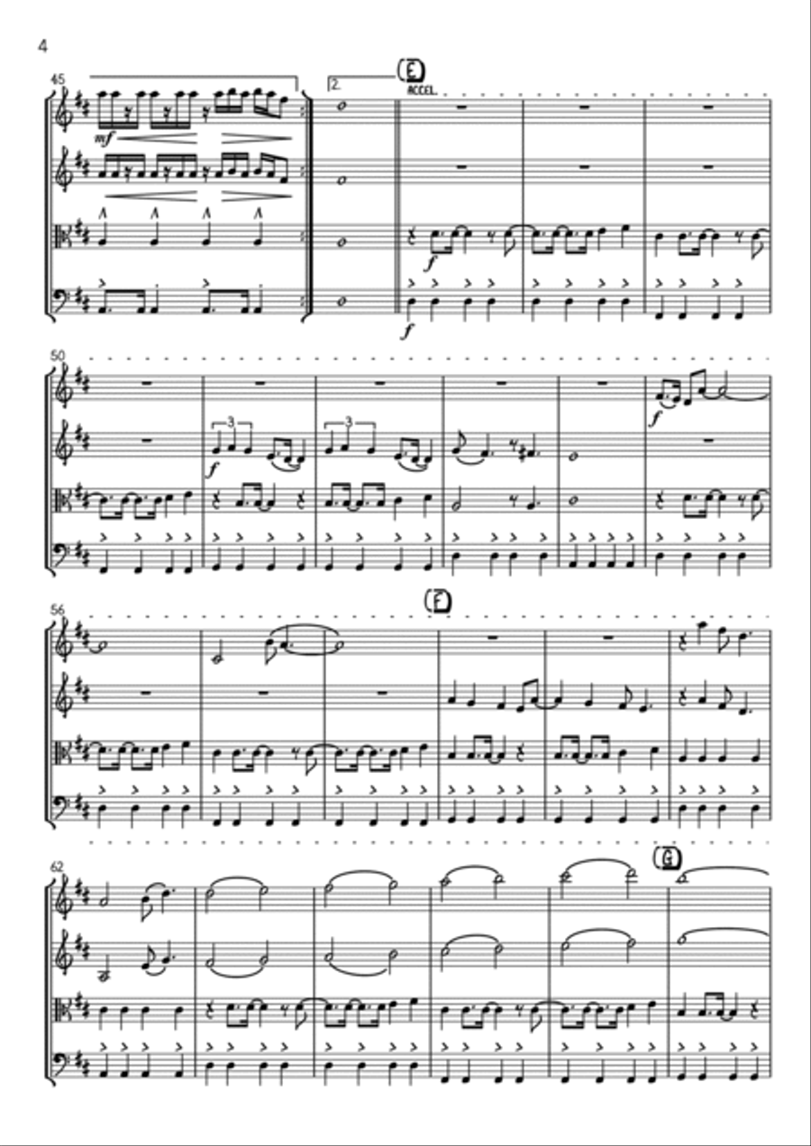 Come On Eileen String Quartet scores gallery preview page 4