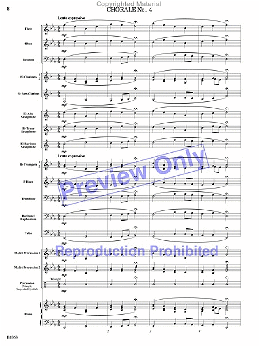 Five Progressive Chorales for Developing Bands Concert Band scores gallery preview page 5