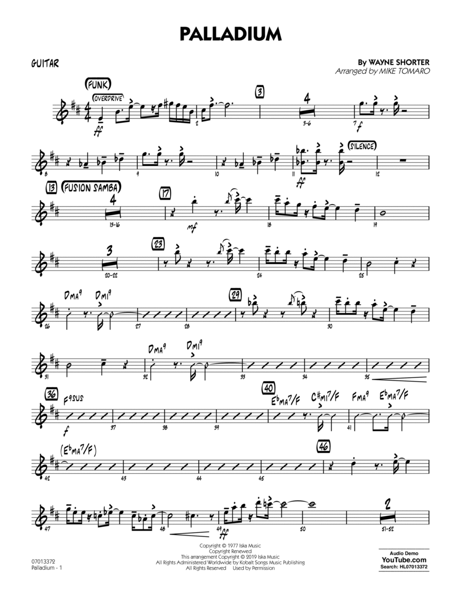 Palladium (arr. Mike Tomaro) - Guitar