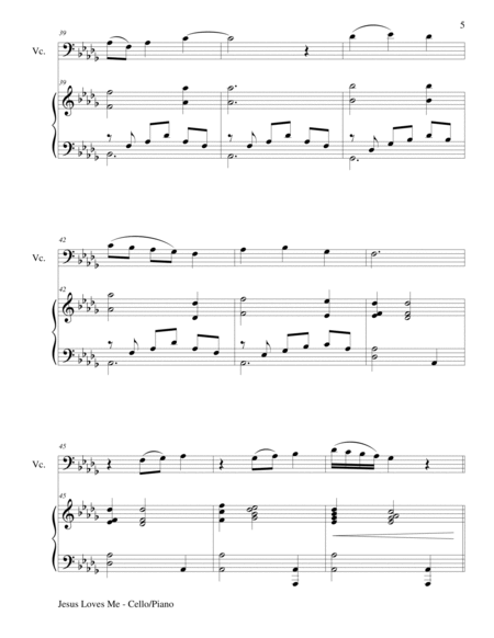 JESUS LOVES ME (Duet – Cello and Piano/Score and Parts) image number null