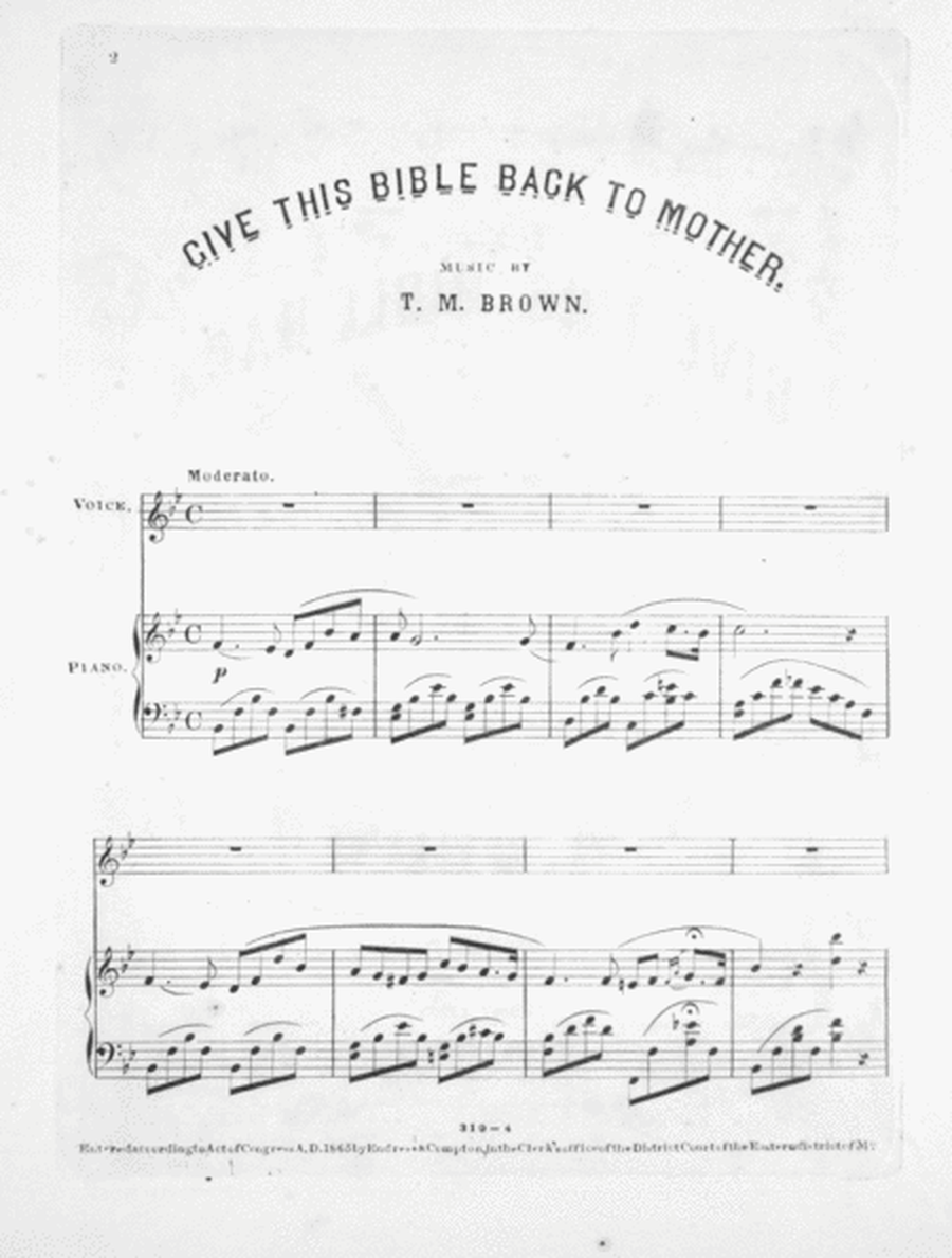 Give This Bible Back To Mother. Song & Chorus