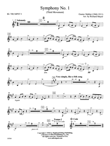 Symphony No. 1, 3rd Movement: 1st B-flat Trumpet