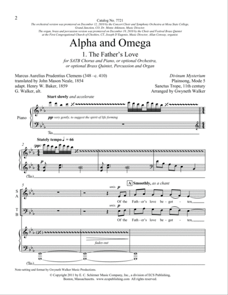Alpha and Omega: 1. The Father's Love 4-Part scores gallery preview page 2