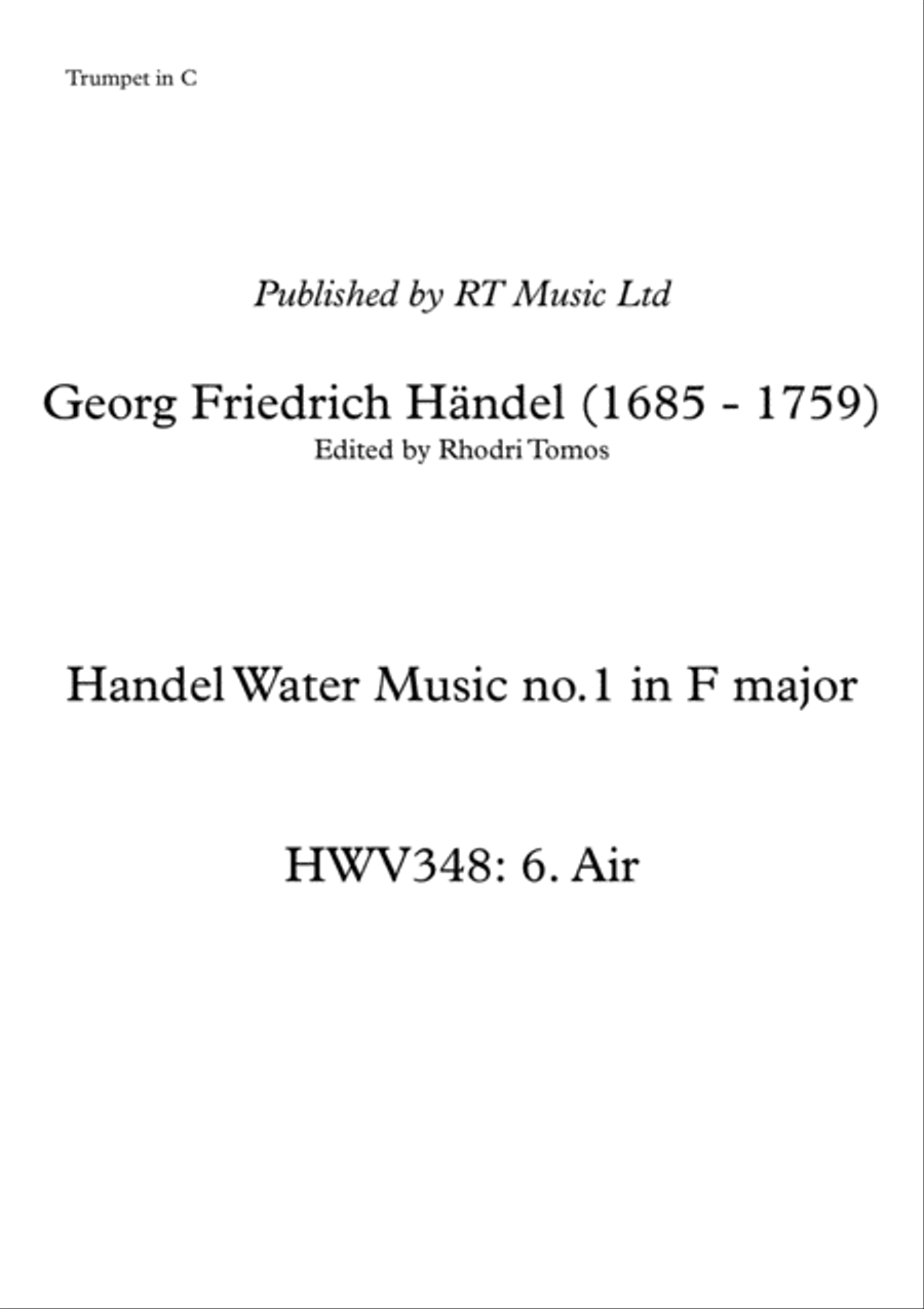 Handel HWV348 no.5 Air - solo parts C Trumpet scores gallery preview page 4