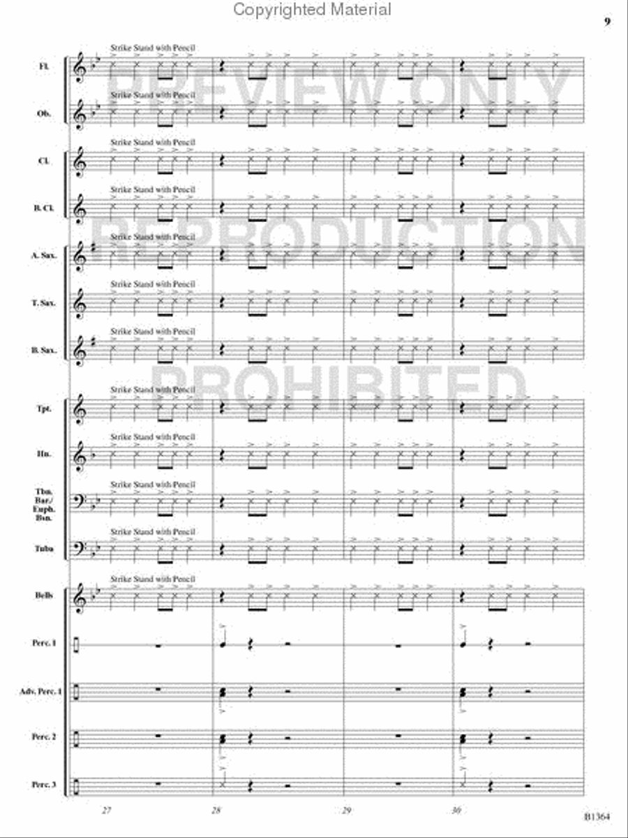 Battle of the Samurai Concert Band scores gallery preview page 8