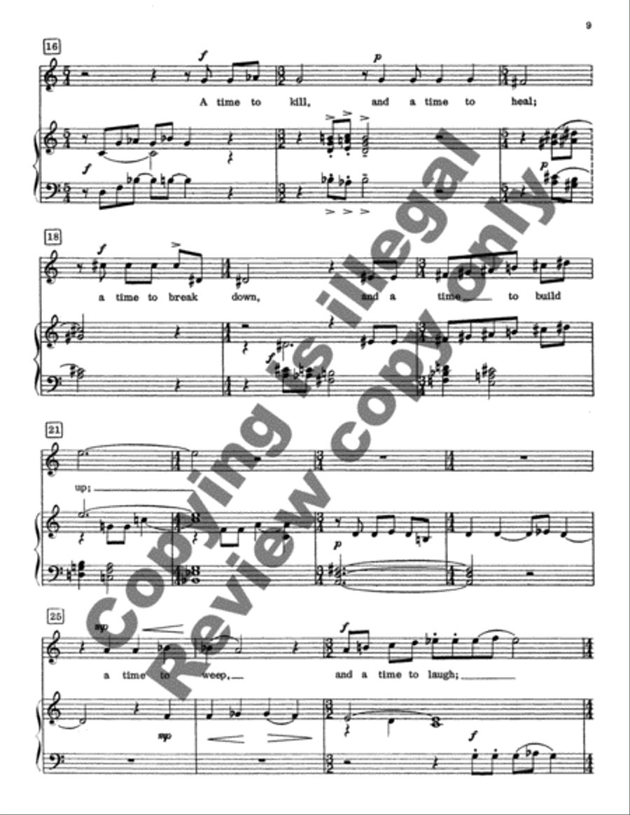Three Songs from Ecclesiastes Medium Voice scores gallery preview page 12