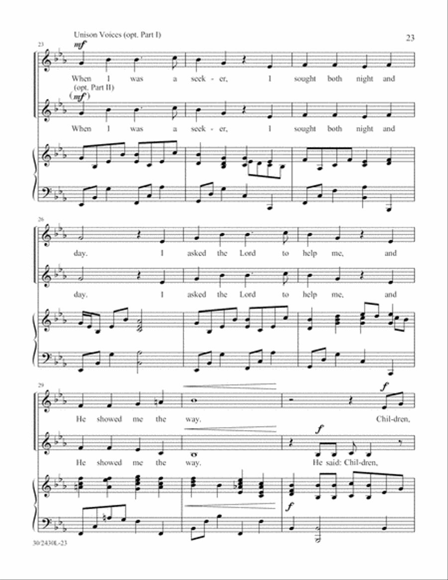 Simply Spirituals Unison Choir scores gallery preview page 24