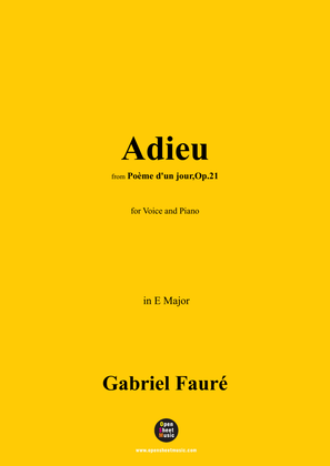 Book cover for G. Fauré-Adieu,in E Major,Op.21 No.3