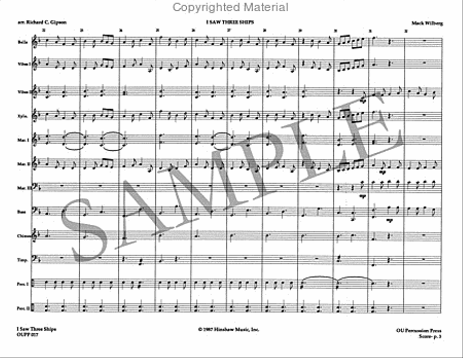 I Saw Three Ships Percussion Ensemble scores gallery preview page 4