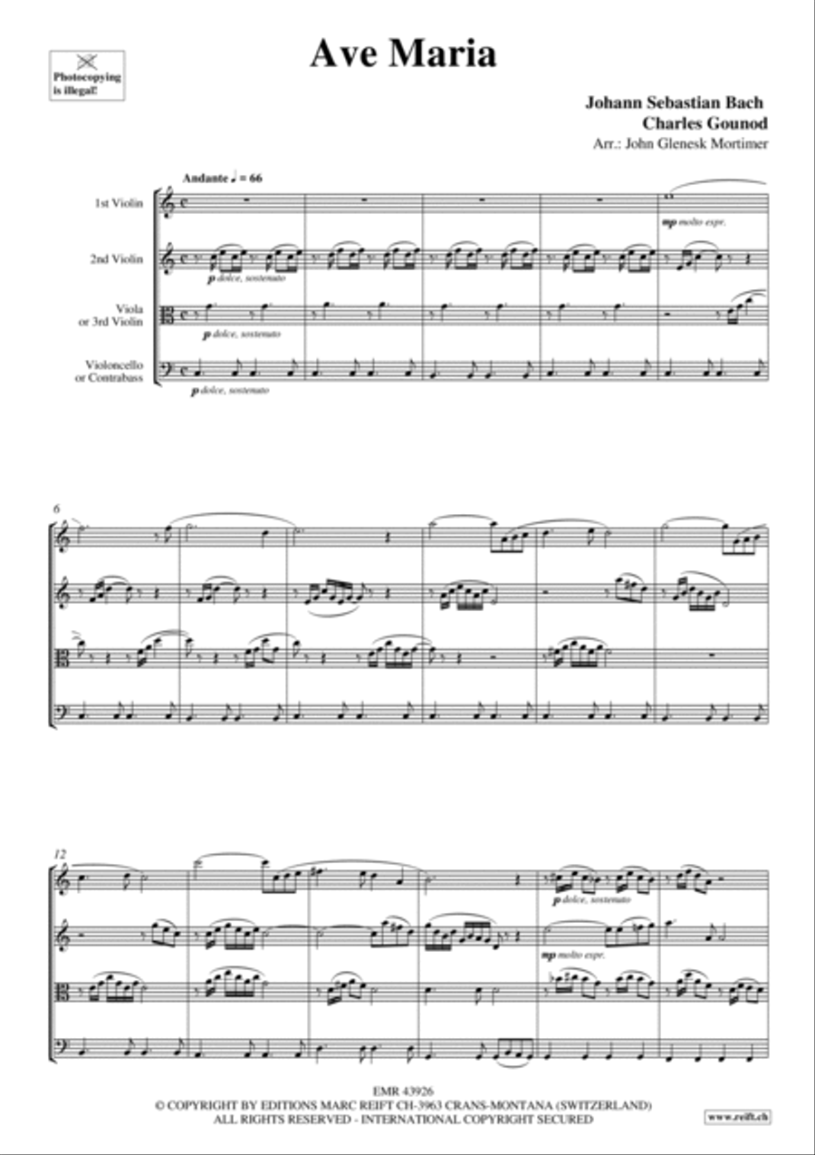 Ave Maria String Quartet scores gallery preview page 2