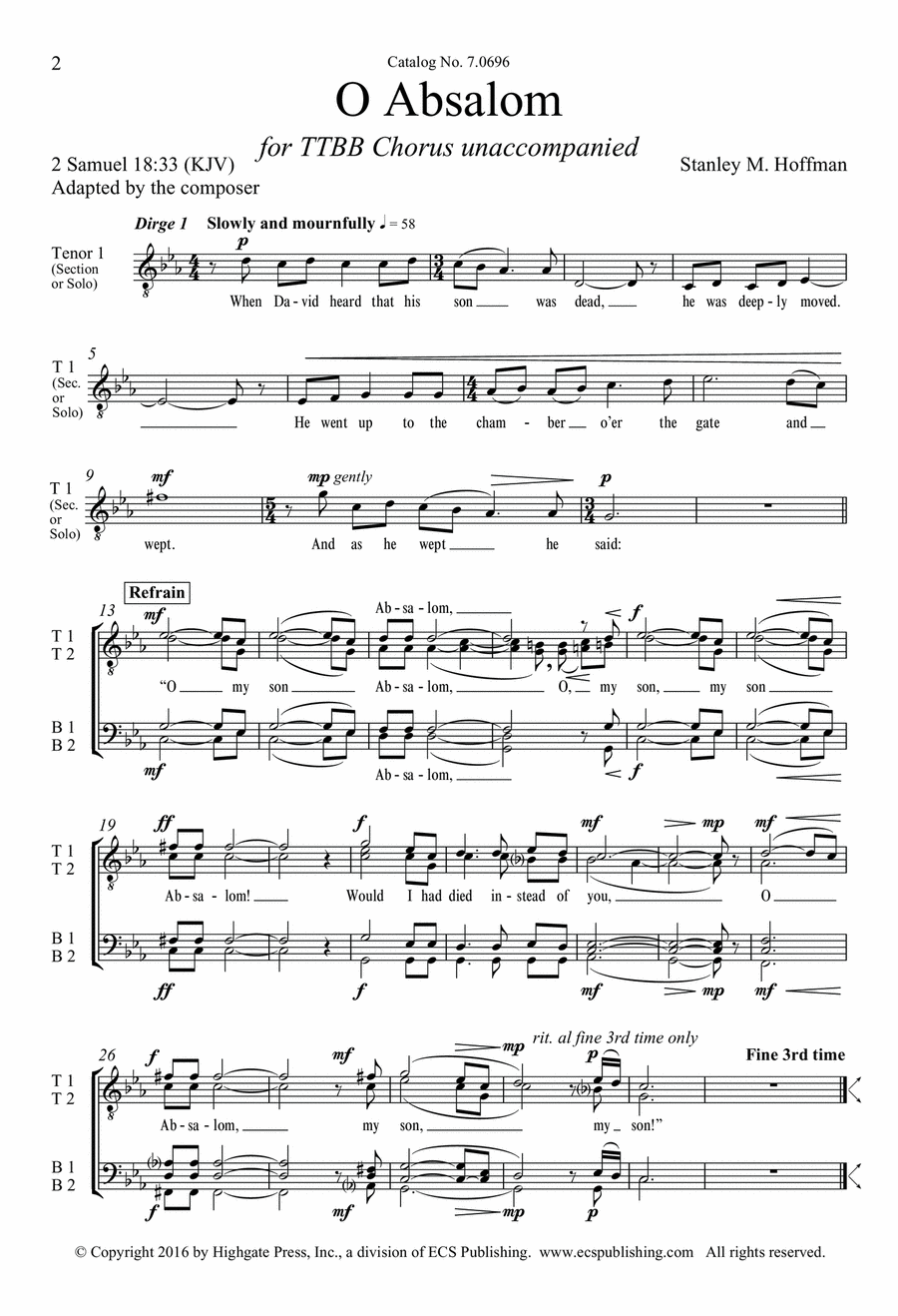 O Absalom O Absalom TTBB scores gallery preview page 1