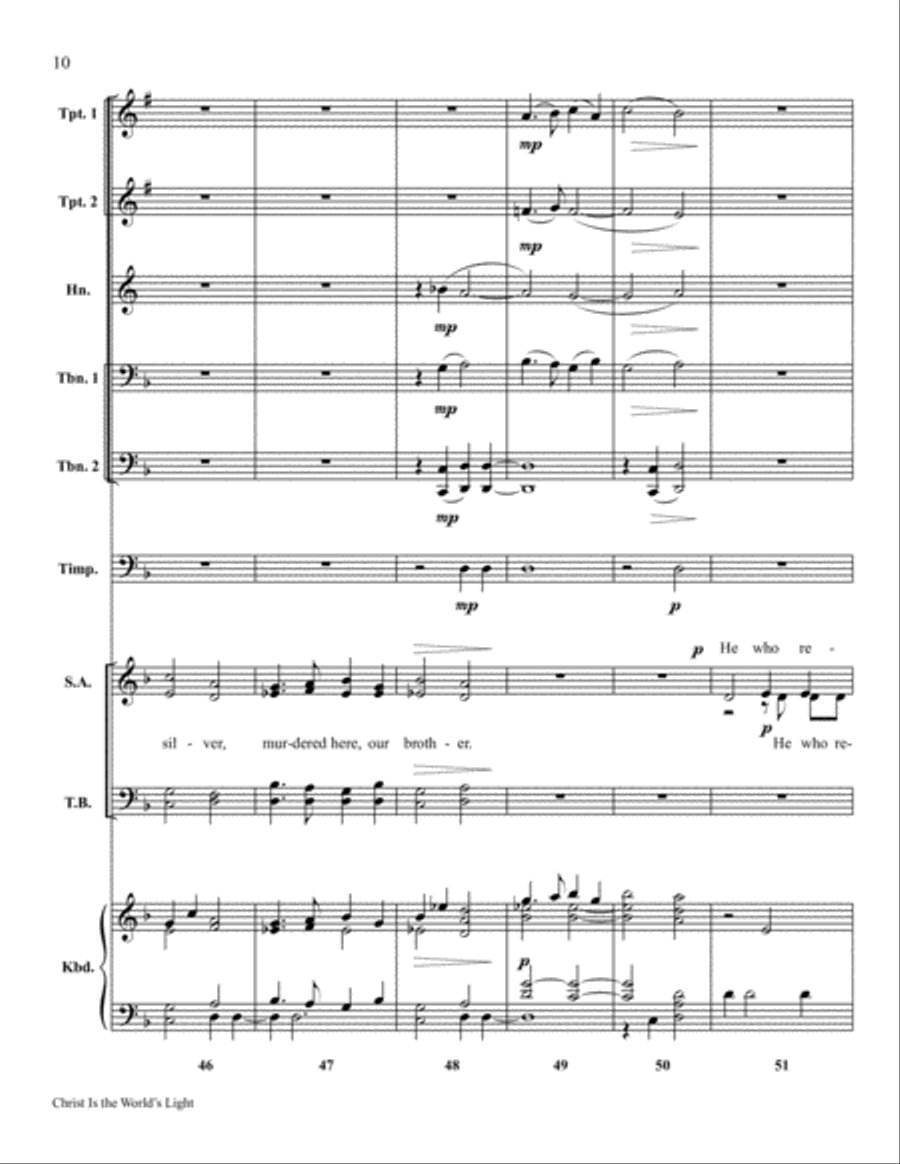 Christ Is the World's Light Choir scores gallery preview page 10