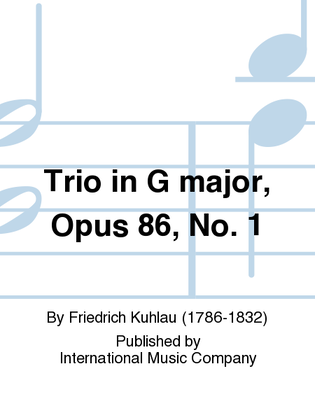 Book cover for Trio In G Major, Opus 86, No. 1