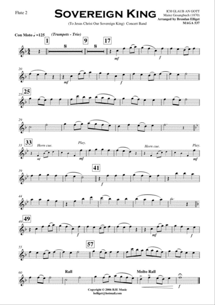 Sovereign King - Trumpet Trio and Concert Band Score and Parts PDF Concert Band scores gallery preview page 3