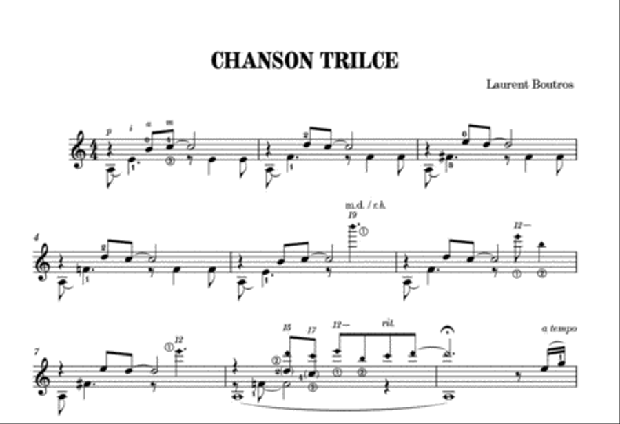 Chanson Trilce Classical Guitar scores gallery preview page 2