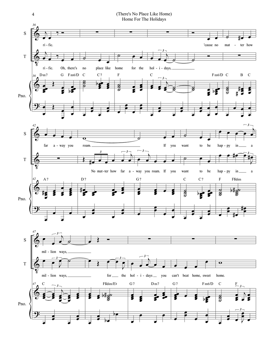 (There's No Place Like) Home For The Holidays Tenor Voice scores gallery preview page 4