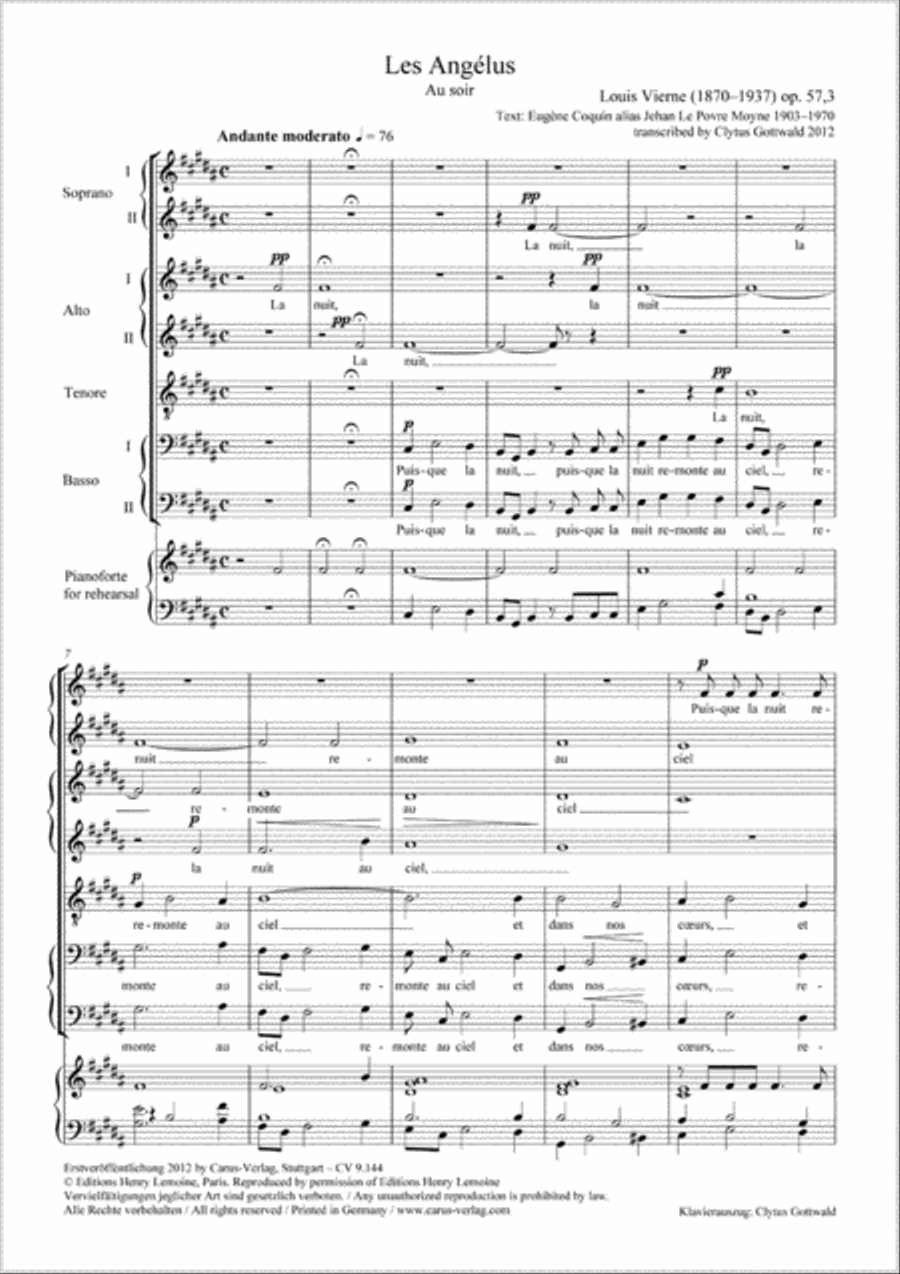 Les Angelus Choir scores gallery preview page 1