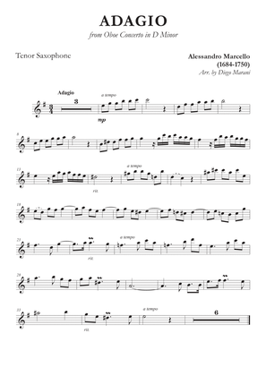 Marcello's Adagio for Tenor Saxophone and Piano