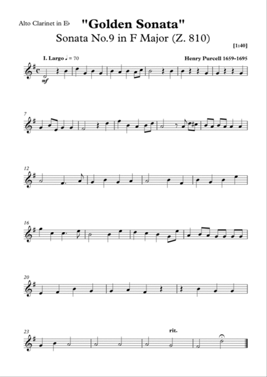 Golden Sonata - Henry Purcell Woodwind Quintet scores gallery preview page 5