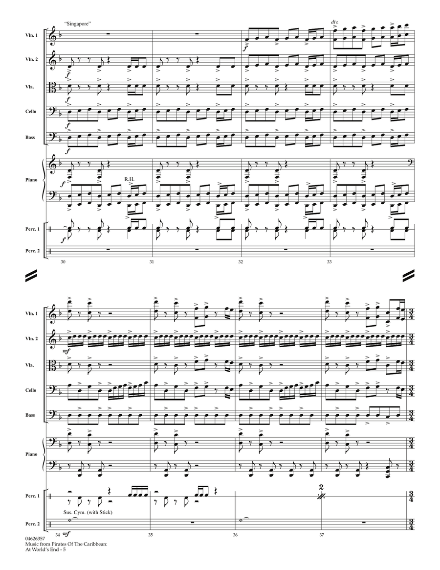 Music from Pirates of the Caribbean: At World's End - Full Score Orchestra scores gallery preview page 6