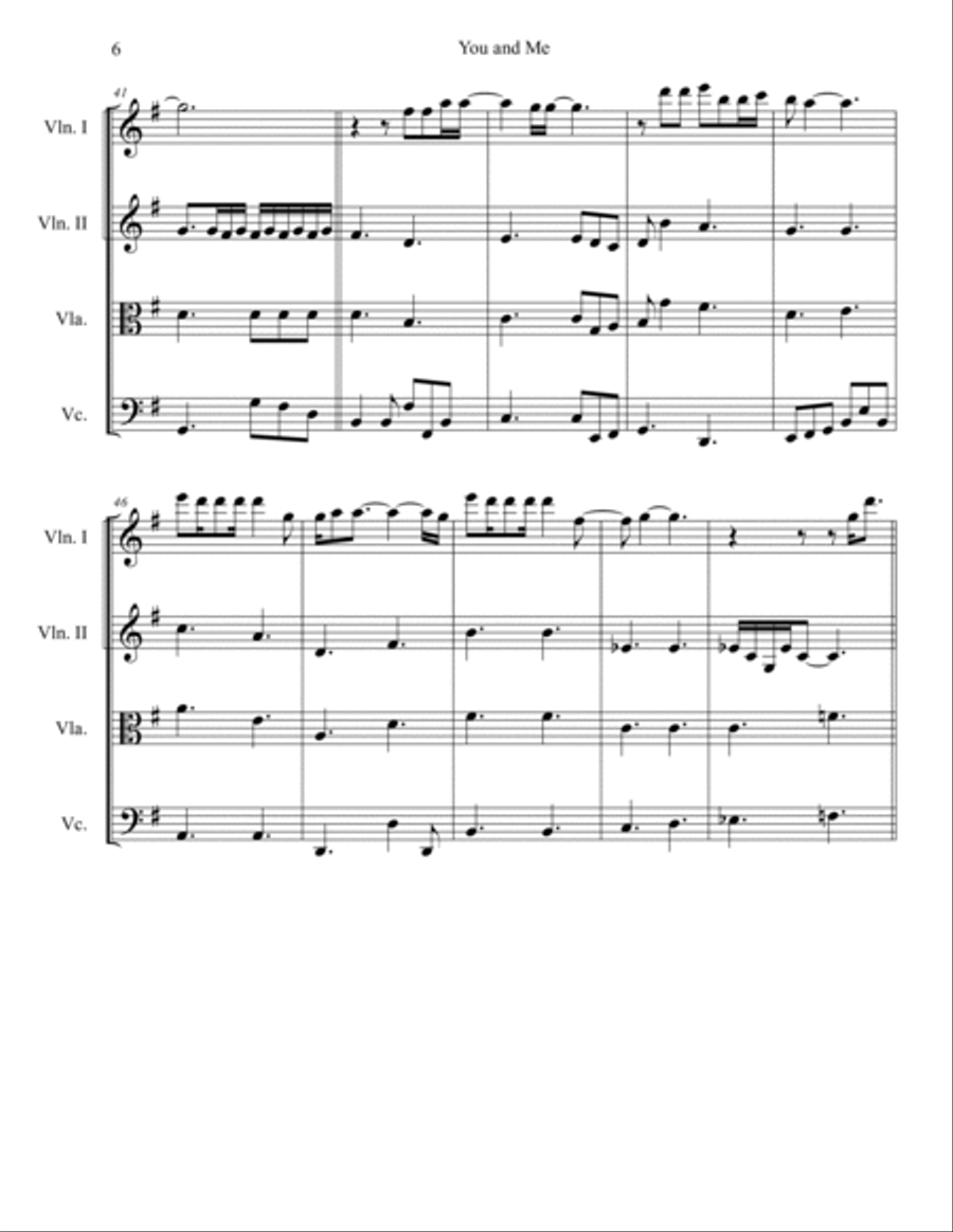 You And Me You And Me String Quartet scores gallery preview page 6