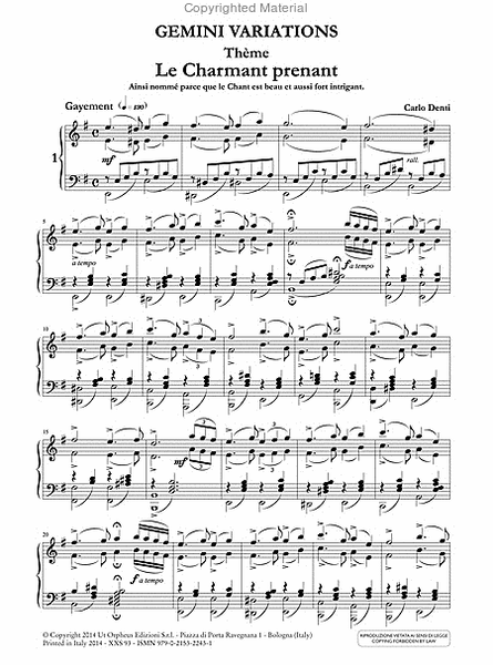 Gemini Variations for Piano (2013)