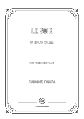 Book cover for Thomas-Le soir in B flat Major,for Voice and Piano